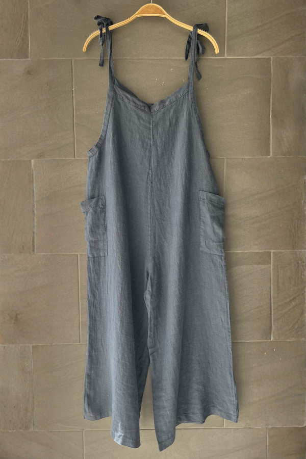 Lighter Days Linen Jumpsuit (Dark Denim)