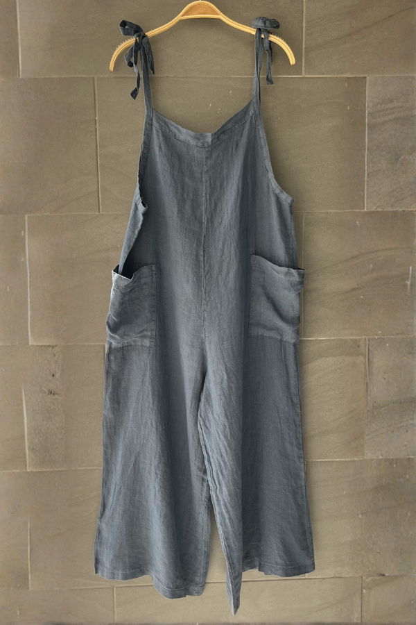 Lighter Days Linen Jumpsuit (Dark Denim)