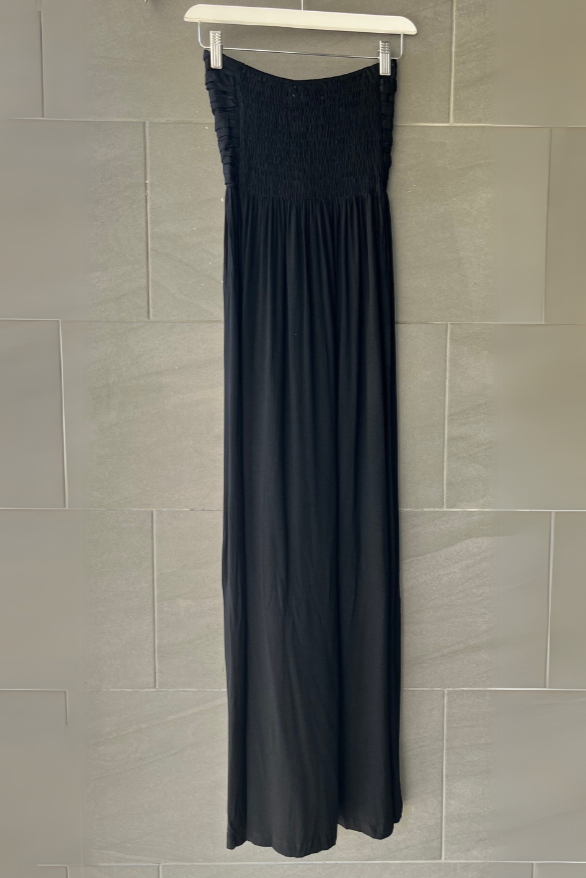 Meo Tie Front Maxi Dress (Black)