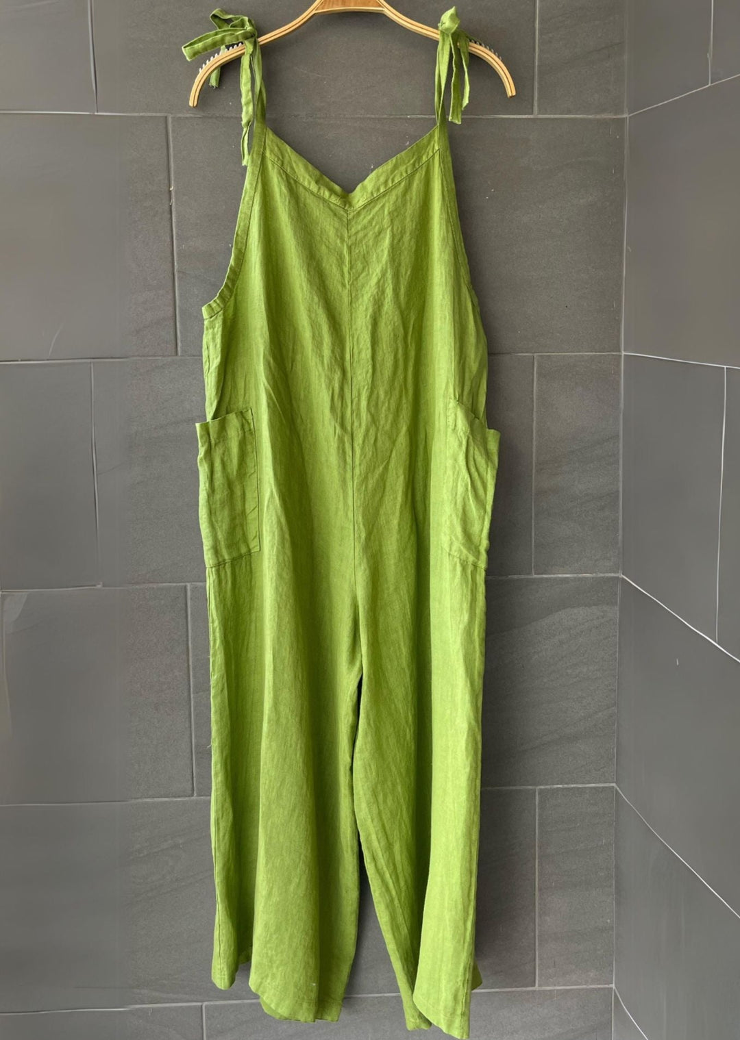 Lighter Days Linen Jumpsuit (Avocado)