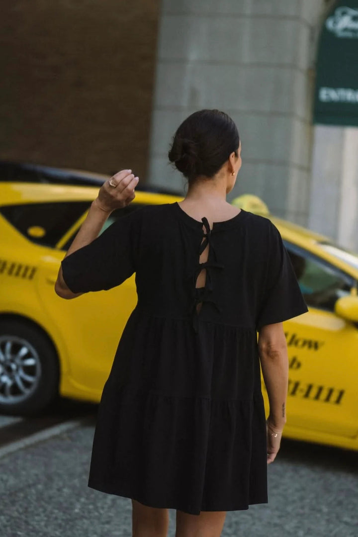 Brunette The Label Tiered T-Shirt Dress (Black)