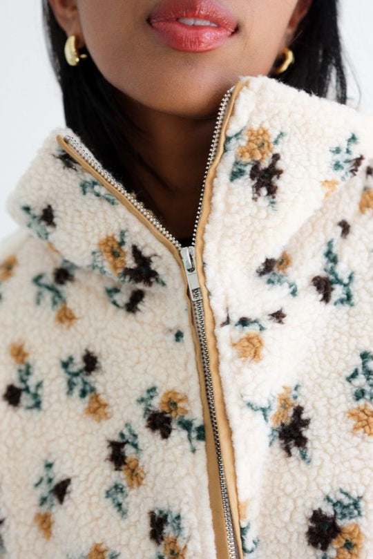 Brunette The Label Floral Sherpa Jacket