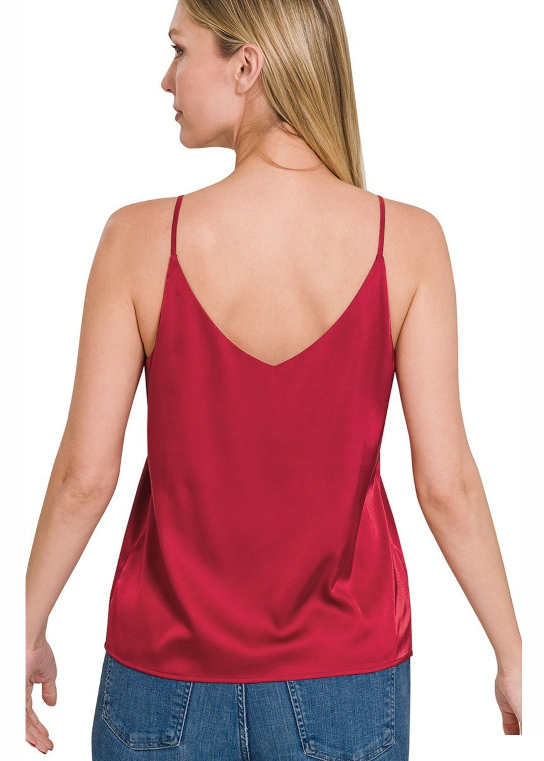 Zen Satin V Cami (Burgundy)