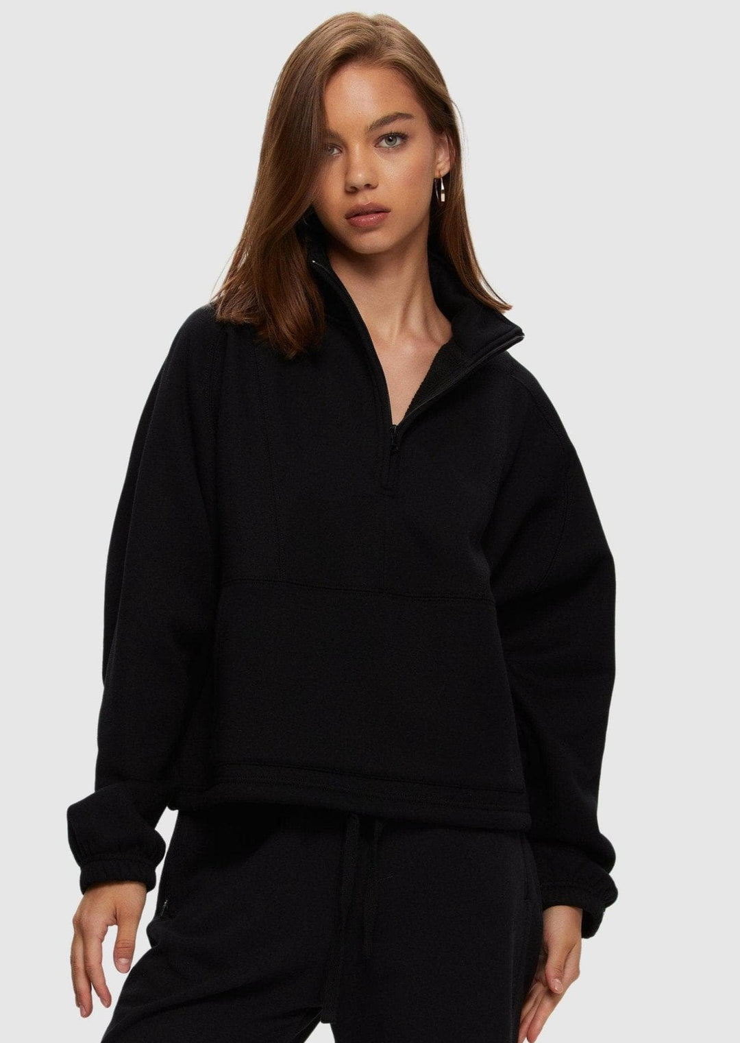 Kuwalla Oversized Half Zip Sweater (Black)