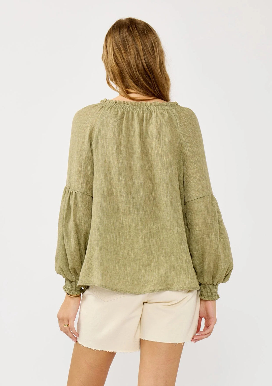 Lovestitch Everleigh Poet Blouse (Olive)