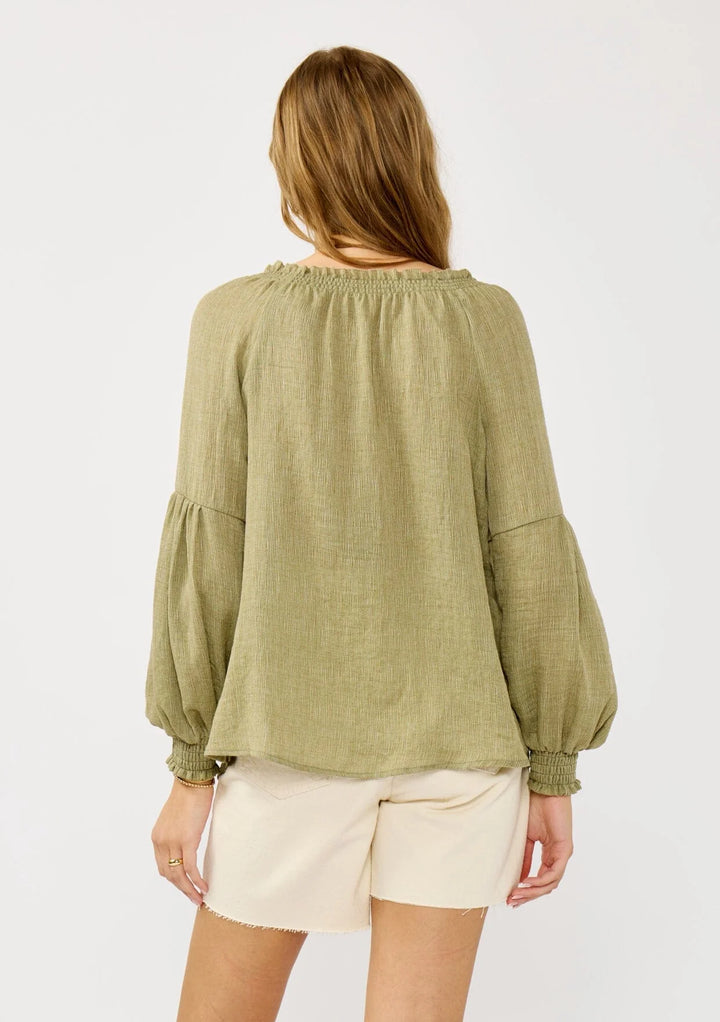 Lovestitch Everleigh Poet Blouse (Olive)