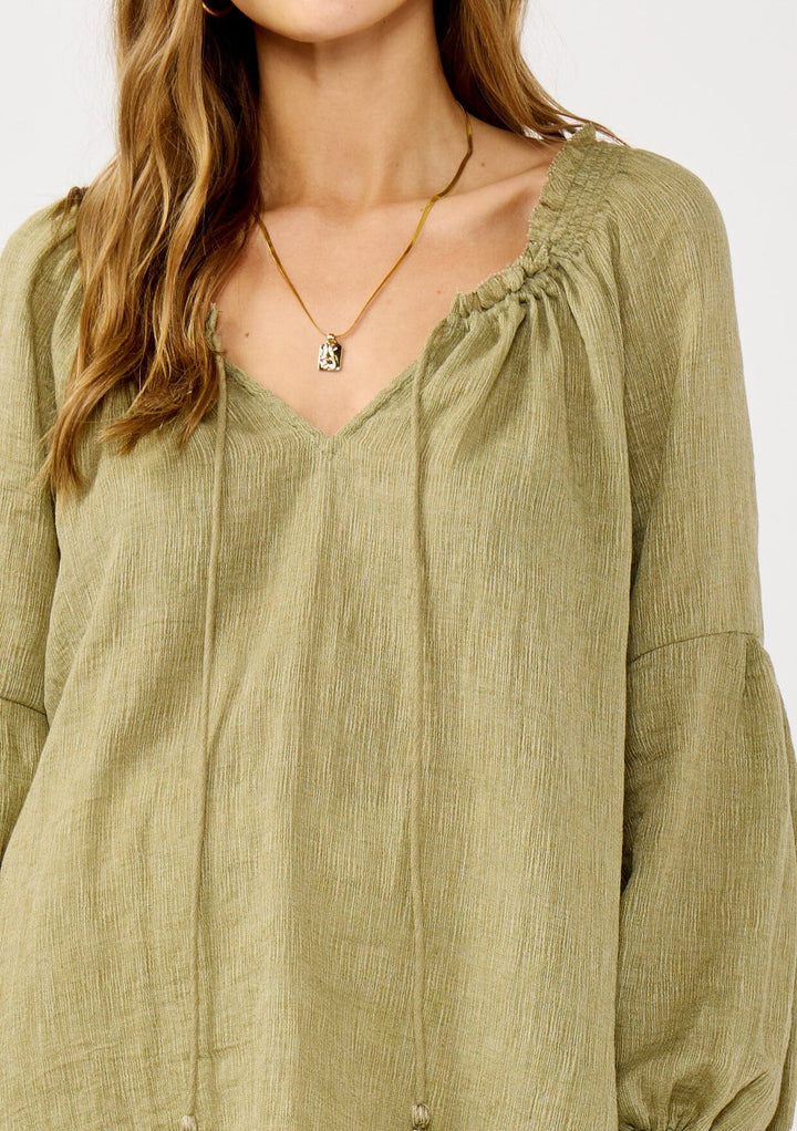 Lovestitch Everleigh Poet Blouse (Olive)