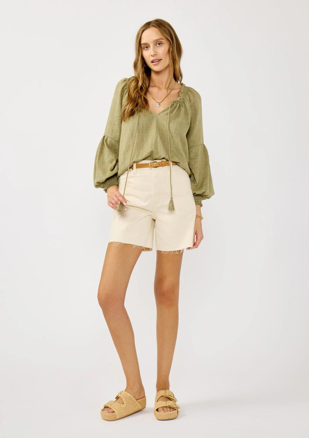 Lovestitch Everleigh Poet Blouse (Olive)