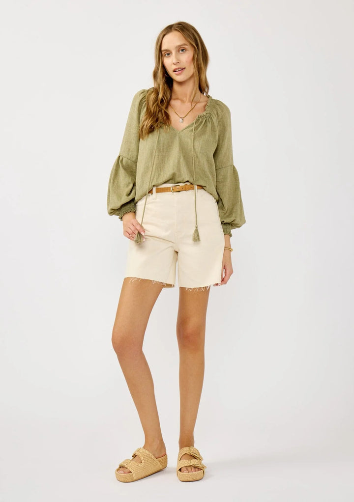 Lovestitch Everleigh Poet Blouse (Olive)