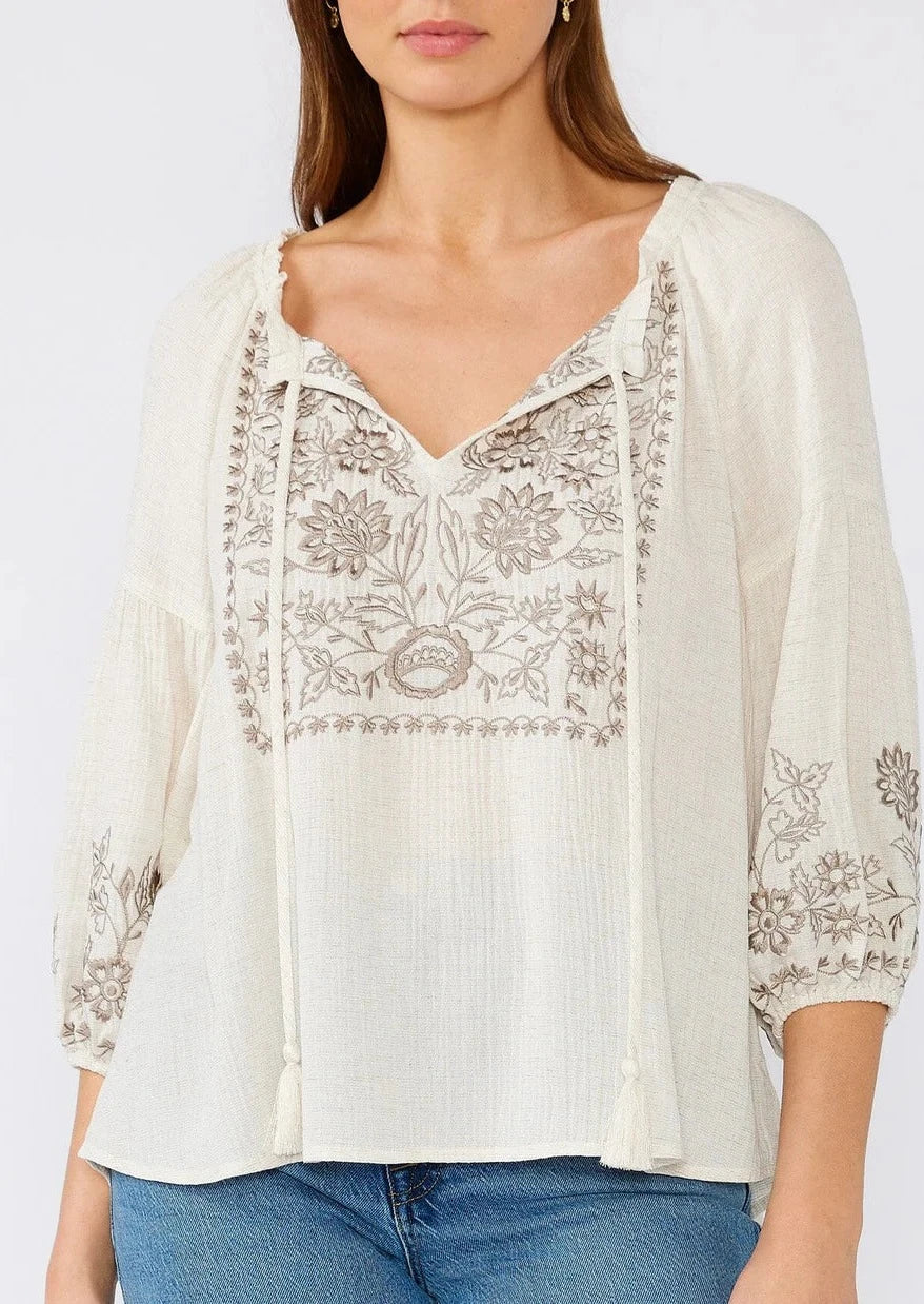 Lovestitch Embroidered Peasant Blouse