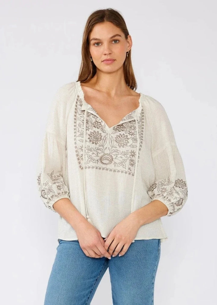 Lovestitch Embroidered Peasant Blouse