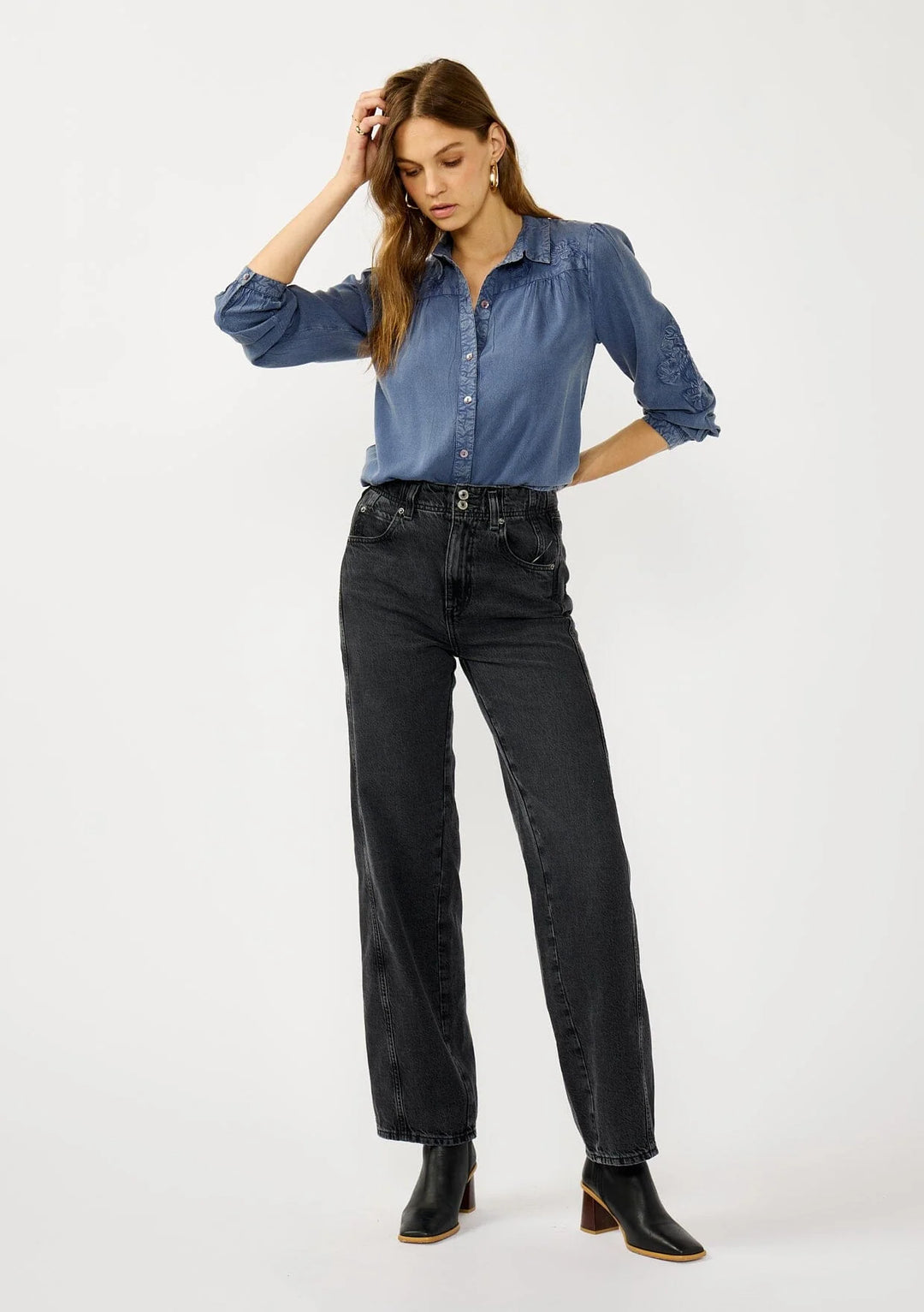 Lovestitch Floral Denim Shirt