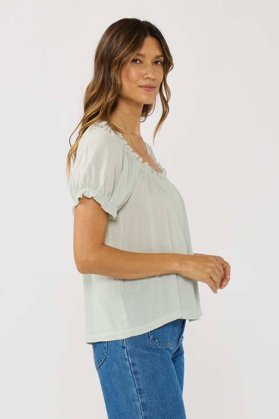 Lovestitch Lila Puff Sleeve Tee (Mint)