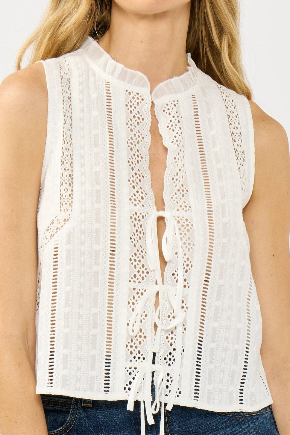 Lovestitch Doriane Lace Tie Front Top