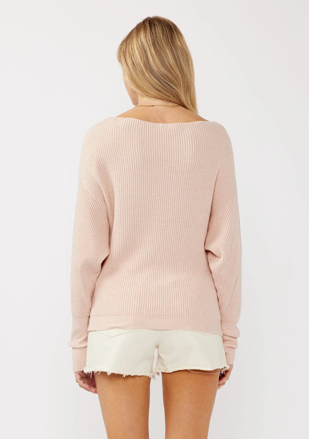 Lovestitch Waffle Sweater (Heather Blush)