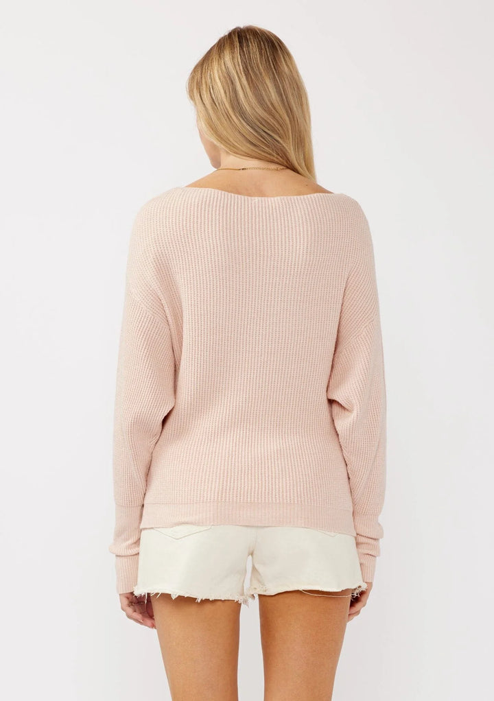 Lovestitch Waffle Sweater (Heather Blush)