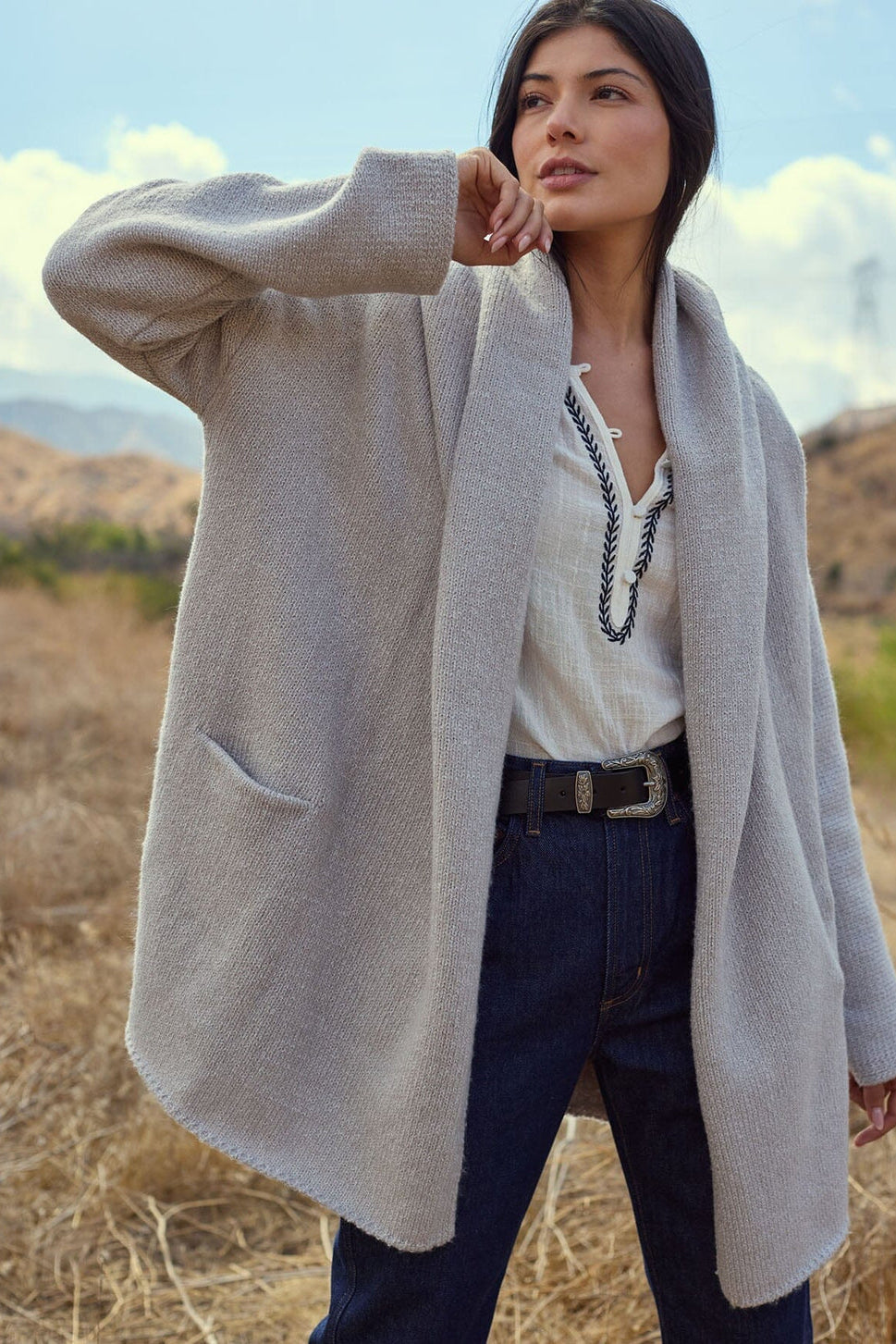 Lovestitch Haydon Sweater Coat (Heather Grey)