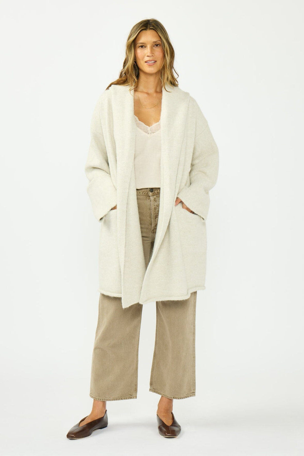 Lovestitch Jordan Sweater Coat (Heather Cream)