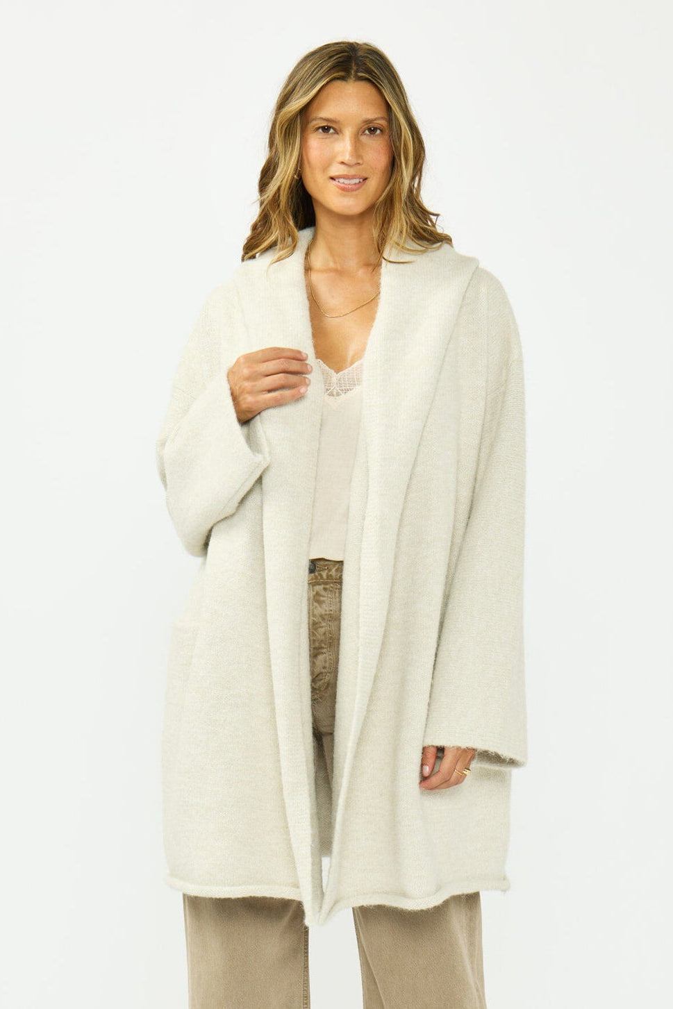 Lovestitch Jordan Sweater Coat (Heather Cream)