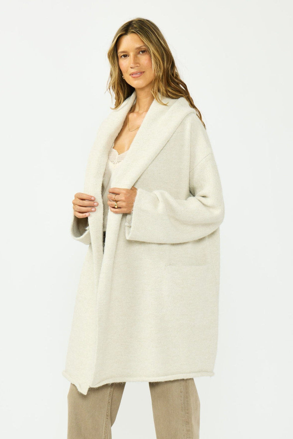Lovestitch Jordan Sweater Coat (Heather Cream)