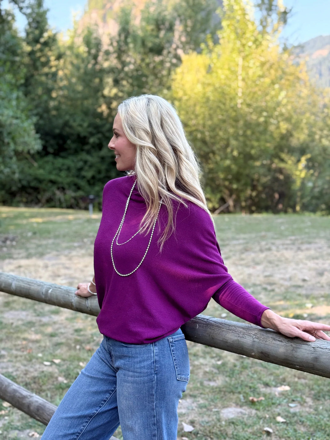 Jolie All Day Slouch Top (Deep Raspberry)
