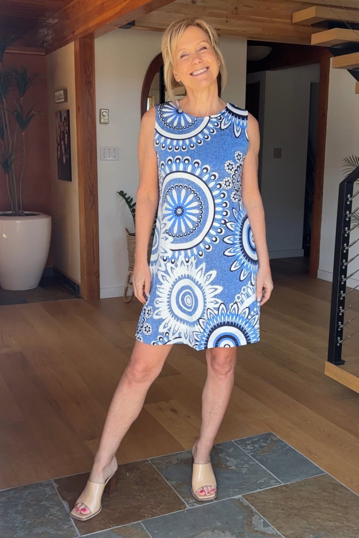 Papa Zip Back Abstract Dress