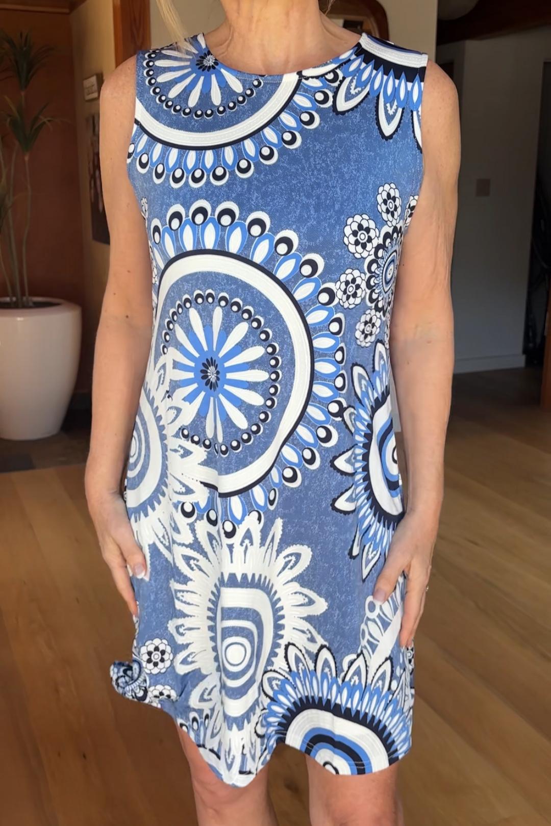 Papa Zip Back Abstract Dress