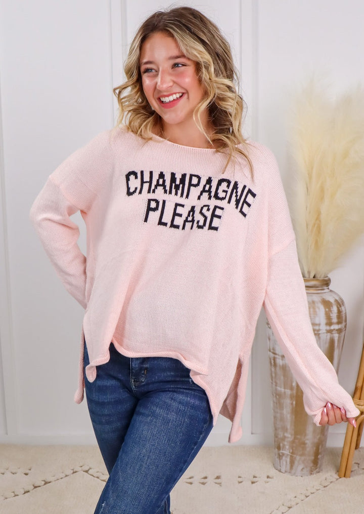 My Cozy Champagne Please Sweater (Blush)