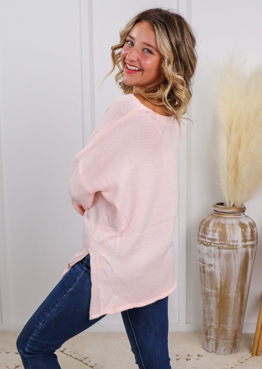 My Cozy Champagne Please Sweater (Blush)