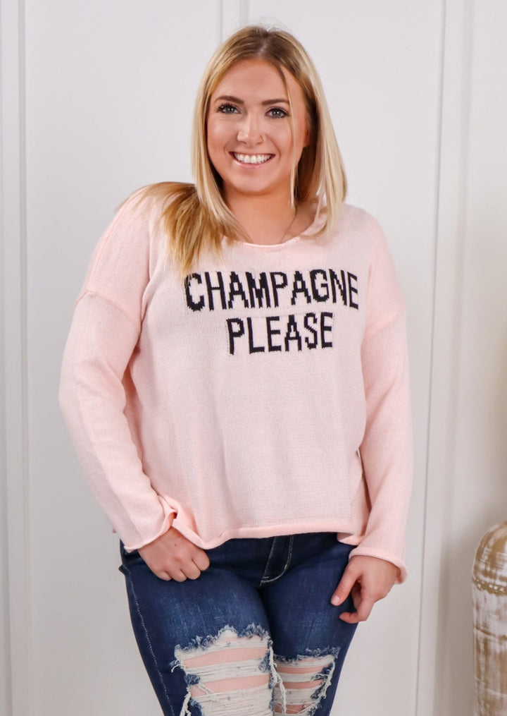 My Cozy Champagne Please Sweater (Blush)