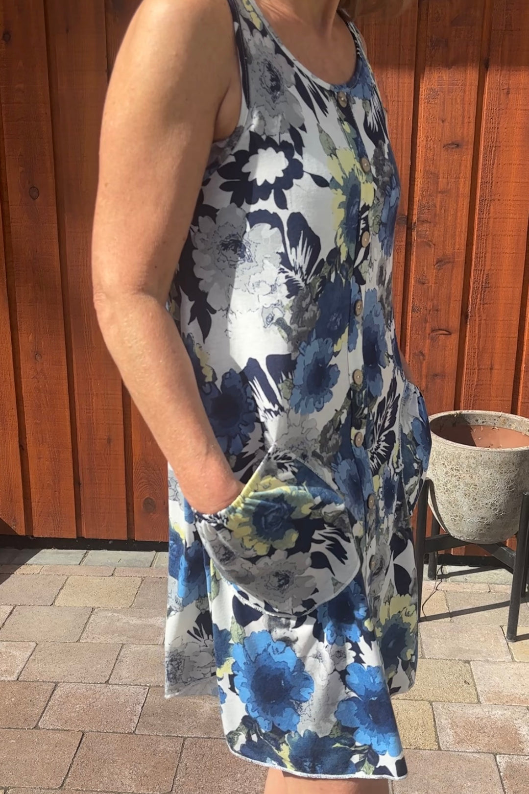 Papa Floral Button Dress