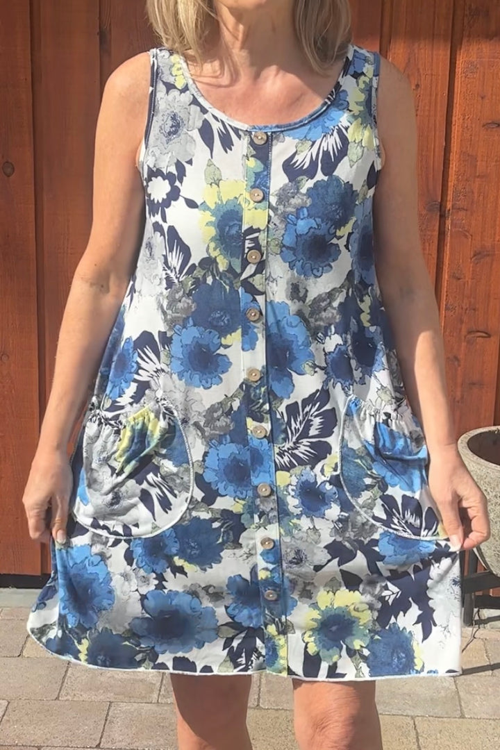 Papa Floral Button Dress