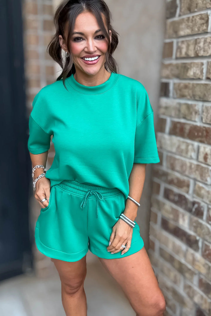 Zen Scuba Lounge Shorts Set (Kelly Green)