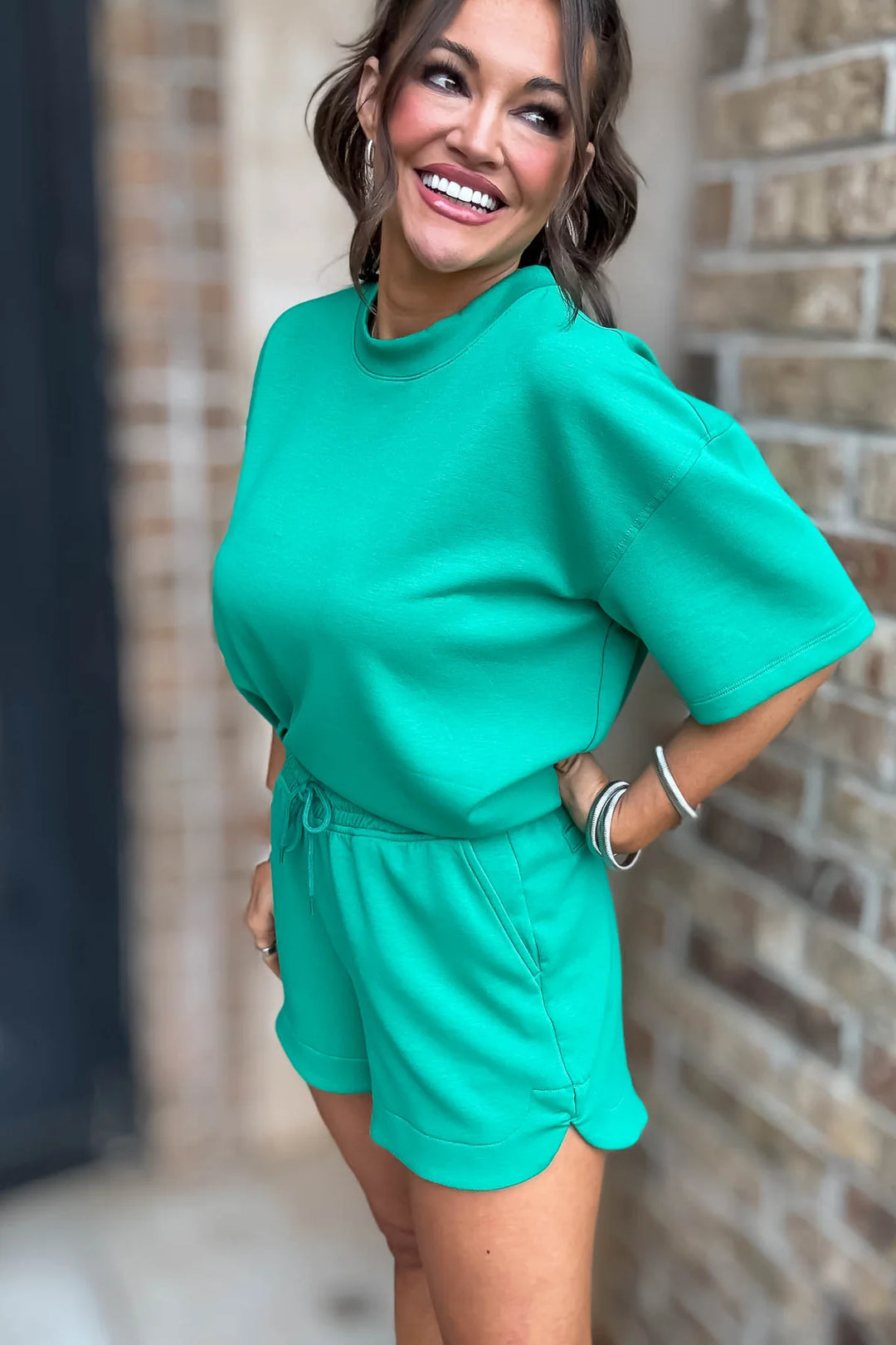 Zen Scuba Lounge Shorts Set (Kelly Green)
