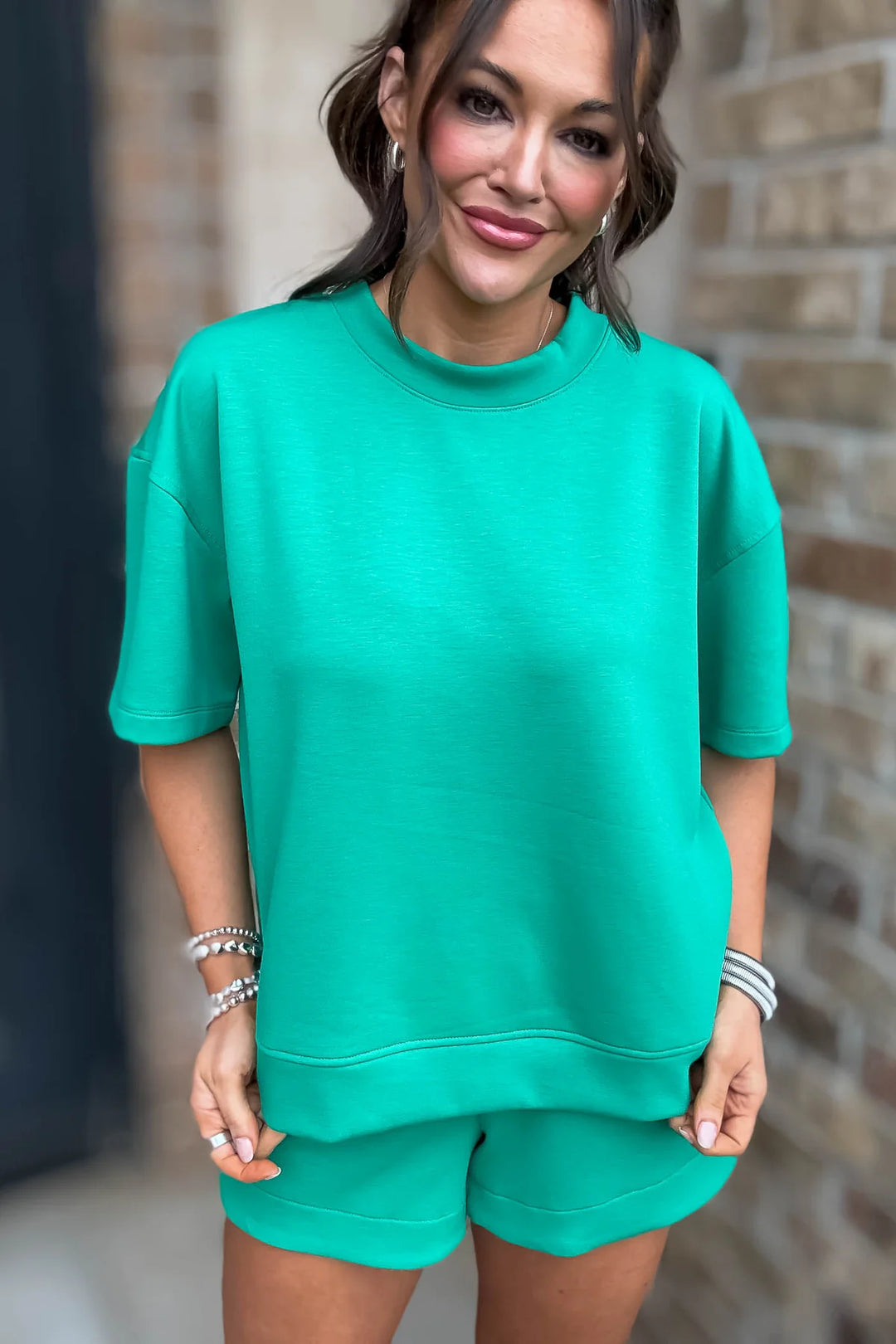 Zen Scuba Lounge Shorts Set (Kelly Green)