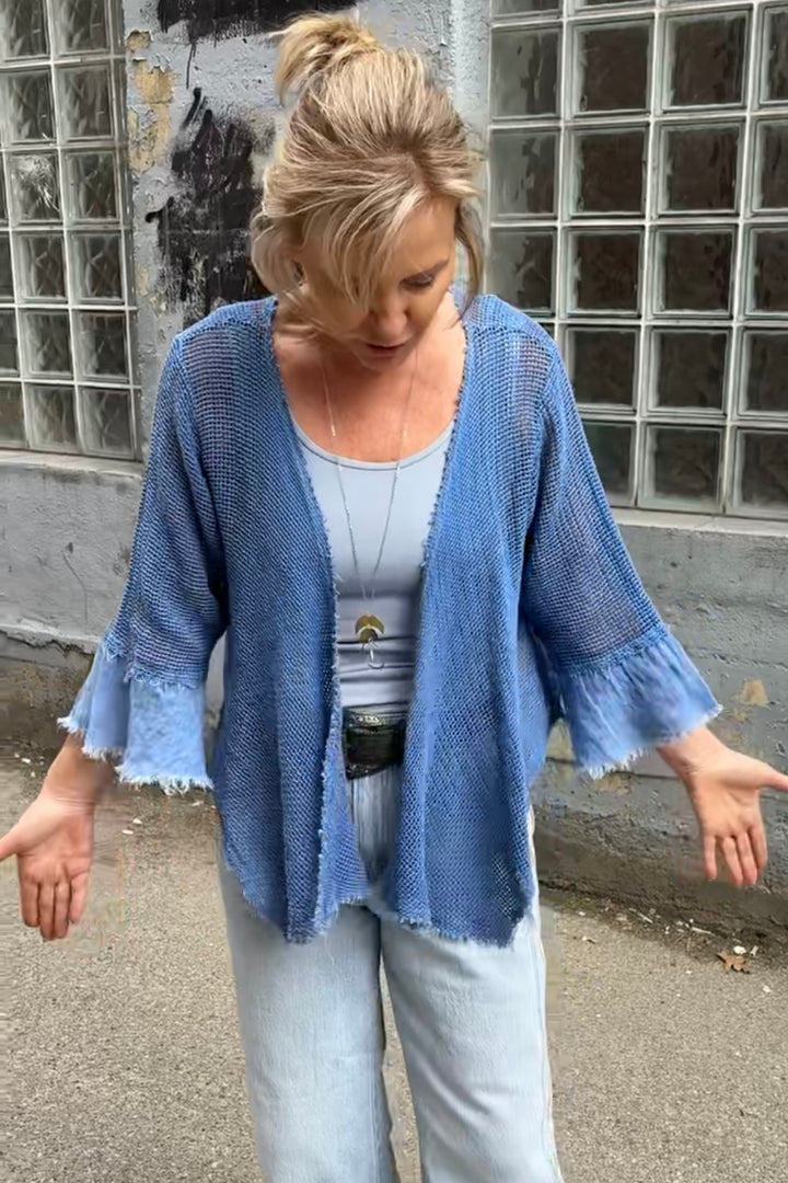Meo Linen Maui Cardigan (Royal)
