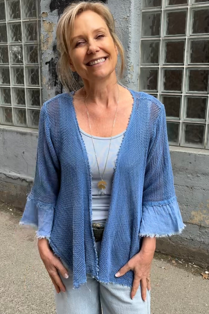 Meo Linen Maui Cardigan (Royal)
