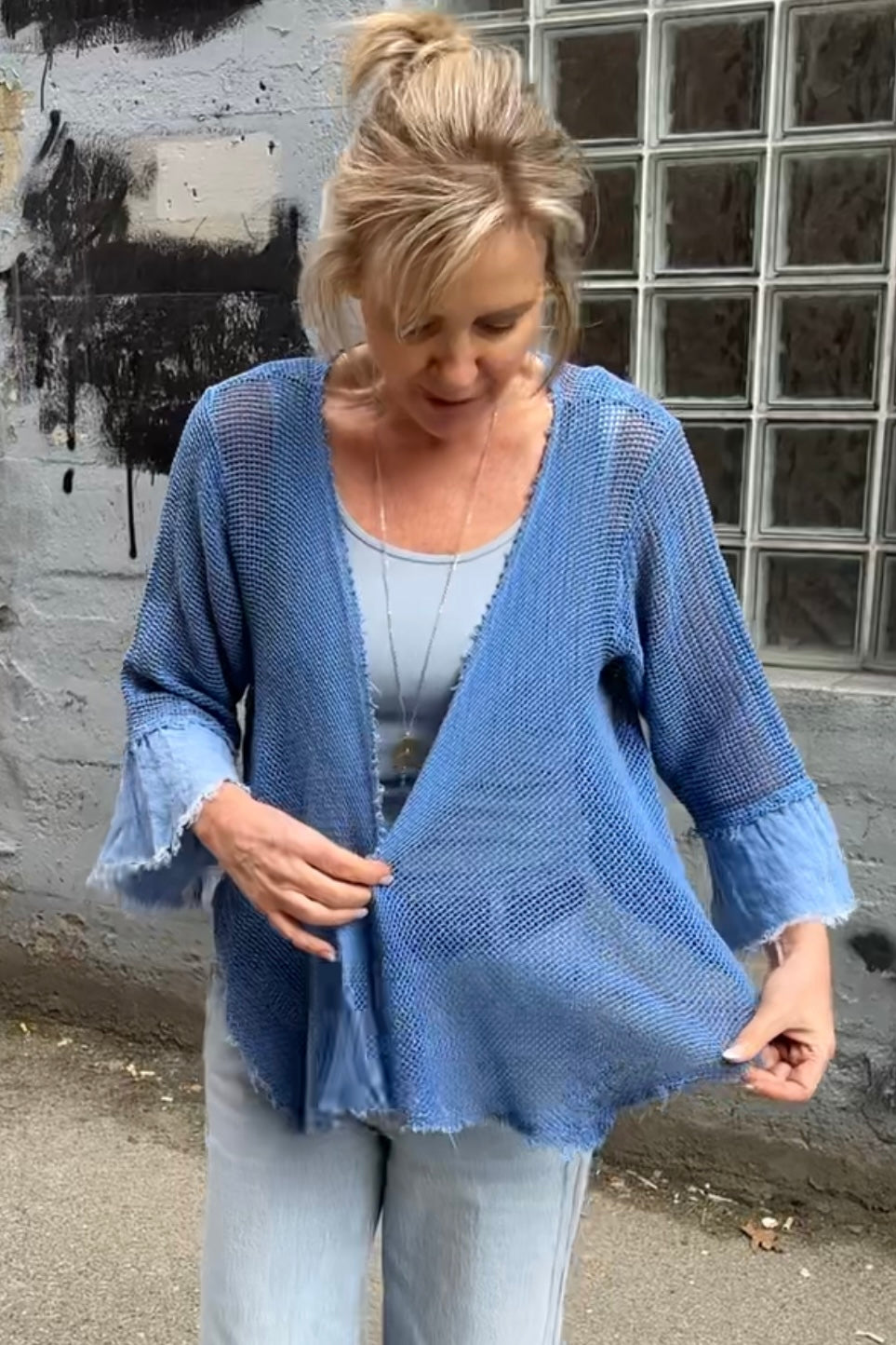 Meo Linen Maui Cardigan (Royal)