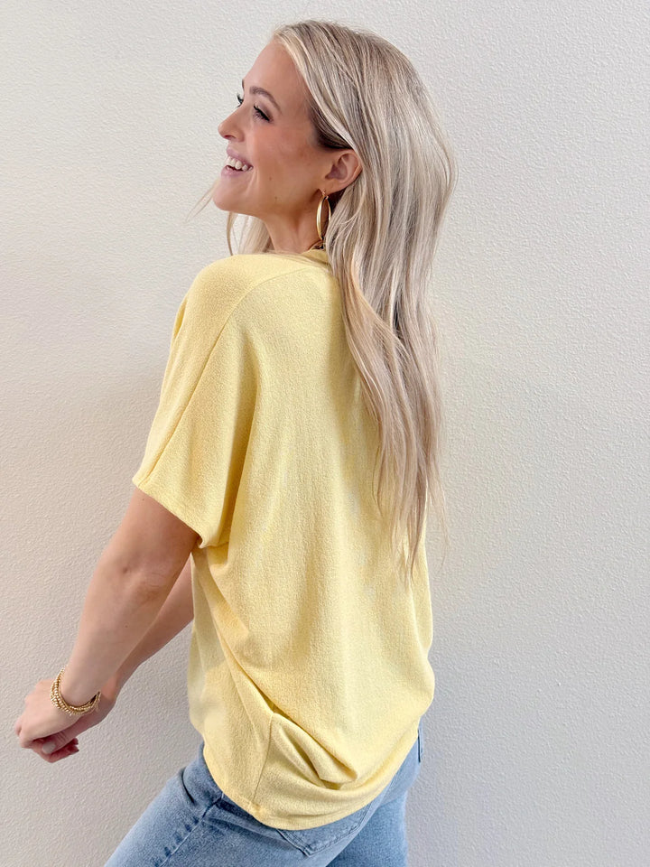 Jolie Slouchy Dolman Tee (Butter Yellow)