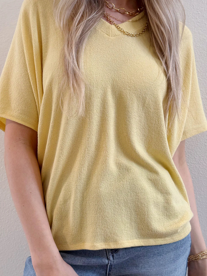 Jolie Slouchy Dolman Tee (Butter Yellow)