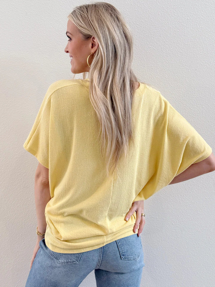 Jolie Slouchy Dolman Tee (Butter Yellow)