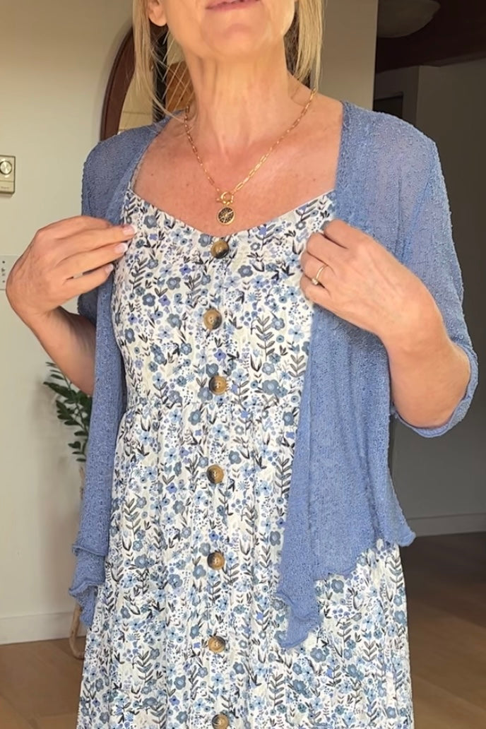 Papa Mesh Cardigan (Denim)