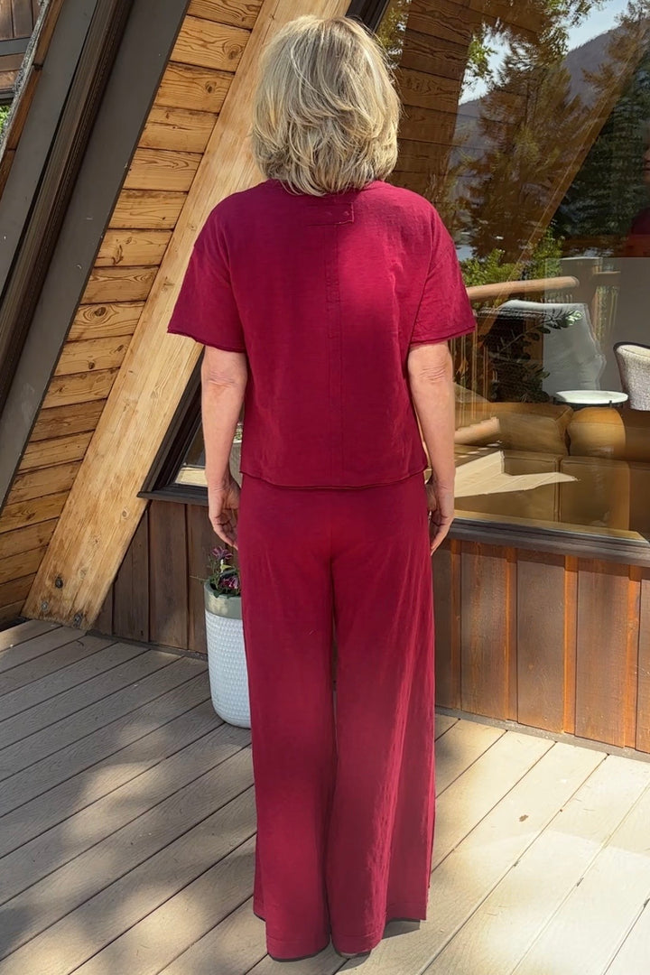 Zen Cotton Slub Lounge Set (Cabernet)