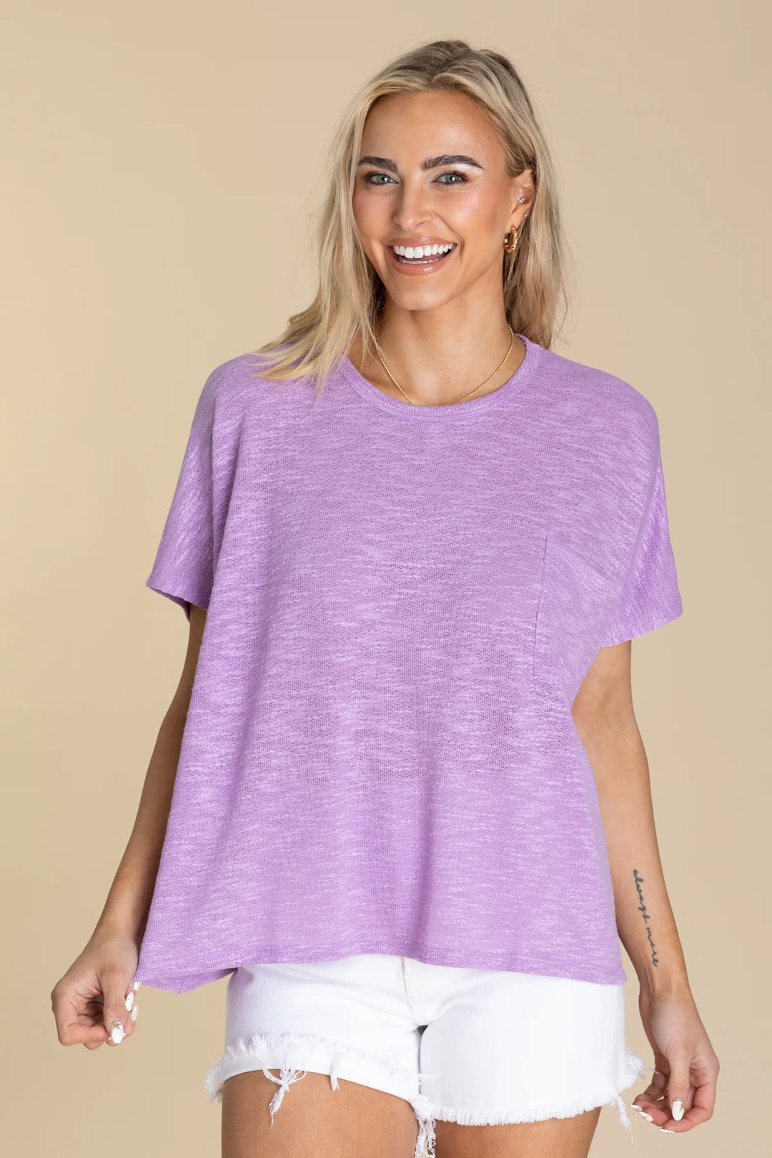 Zen Light Knit Pocket Tee (Lavender)