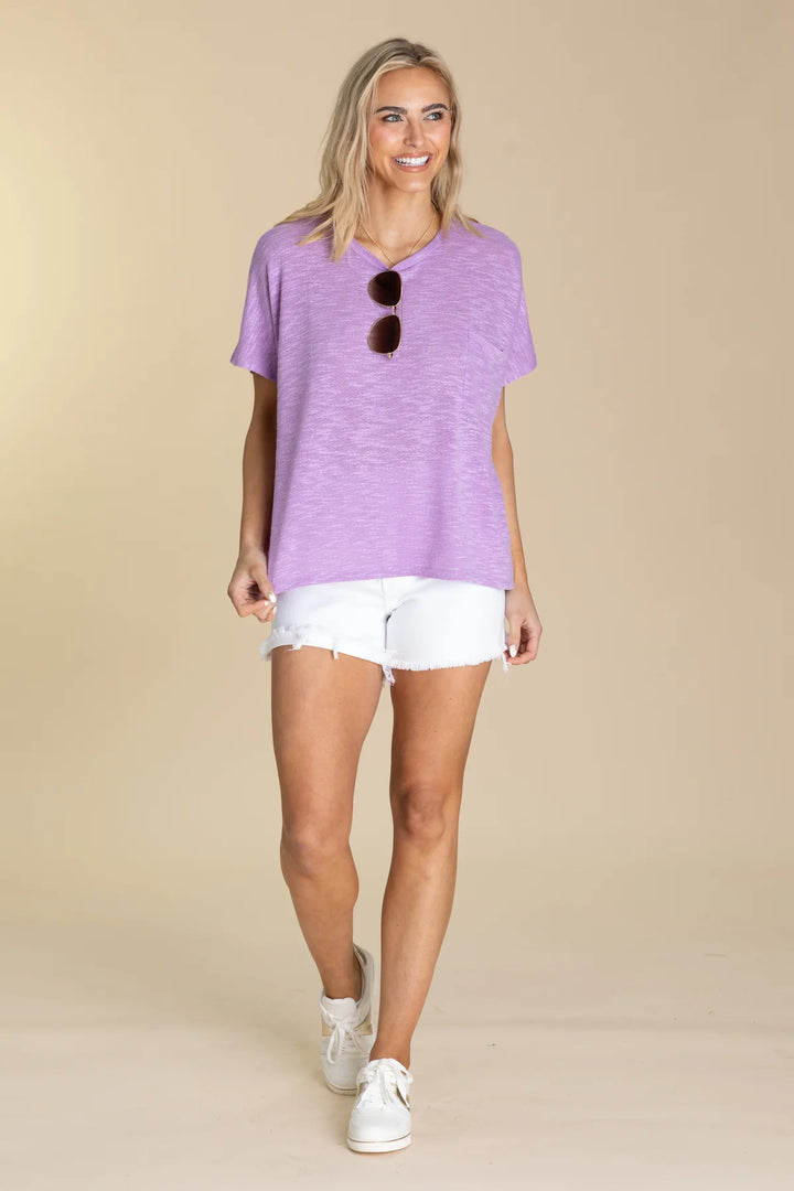 Zen Light Knit Pocket Tee (Lavender)
