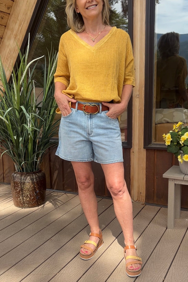 Silver Be Easy Mid Length Shorts