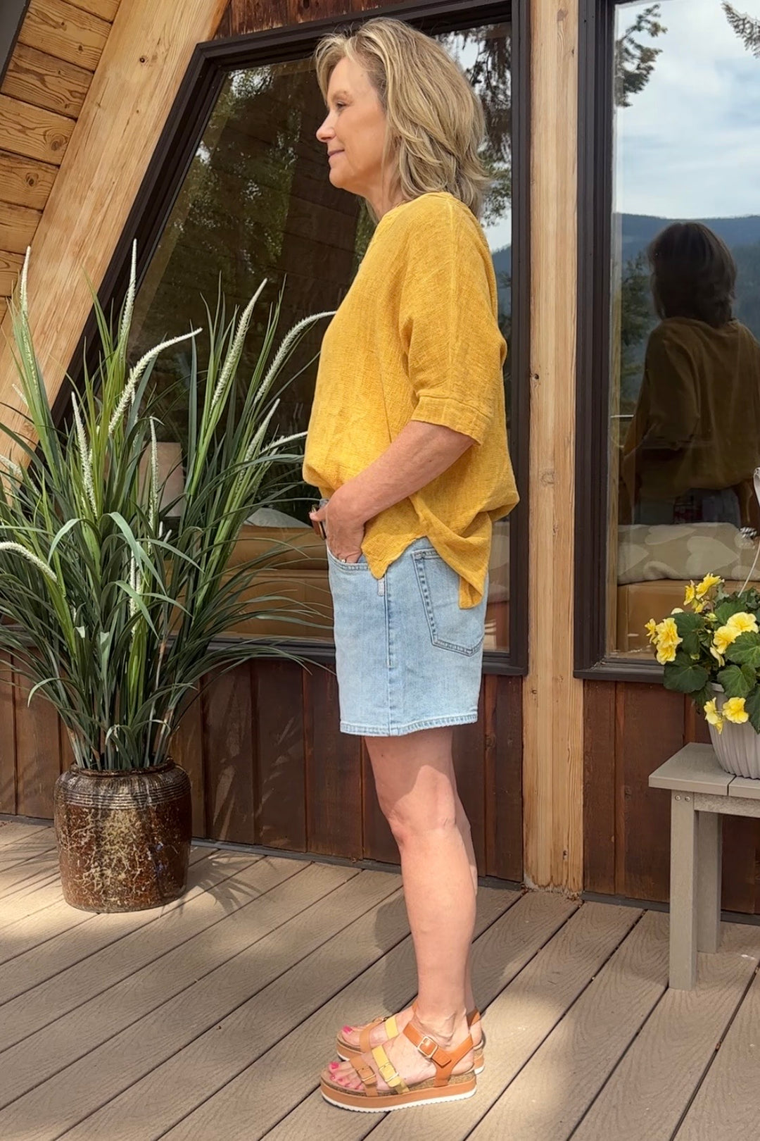 Silver Be Easy Mid Length Shorts