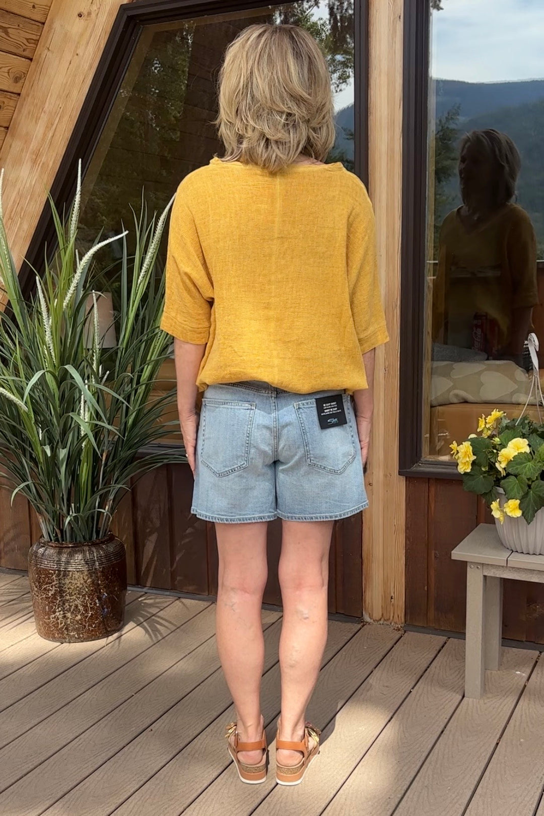 Silver Be Easy Mid Length Shorts