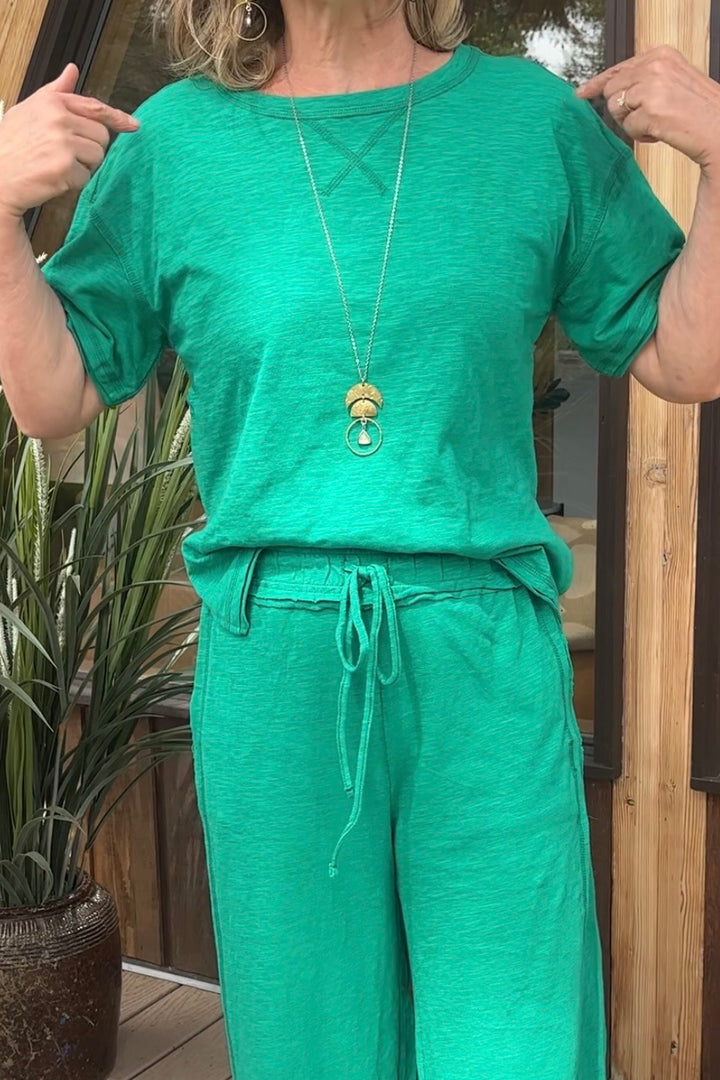 Zen Cotton Slub Lounge Set (Kelly Green)