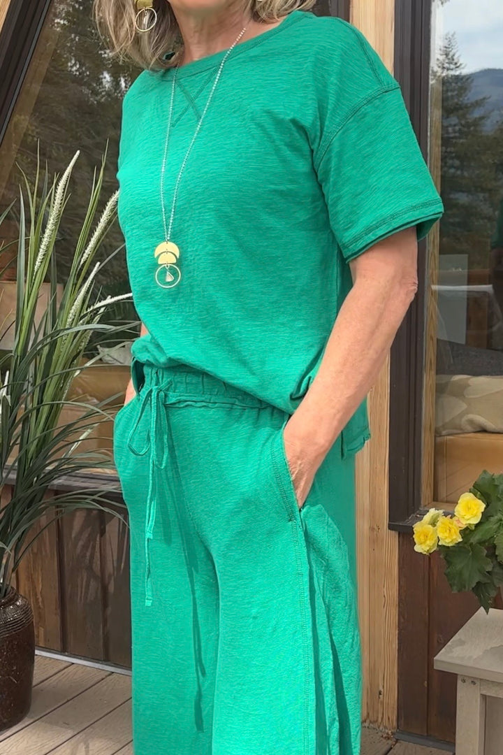 Zen Cotton Slub Lounge Set (Kelly Green)